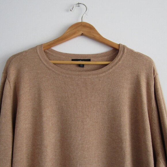 Ellos Women's Long Line Knit Sweater 1X Tan Capsule Wardrobe Business Casual NWT - Picture 2 of 10
